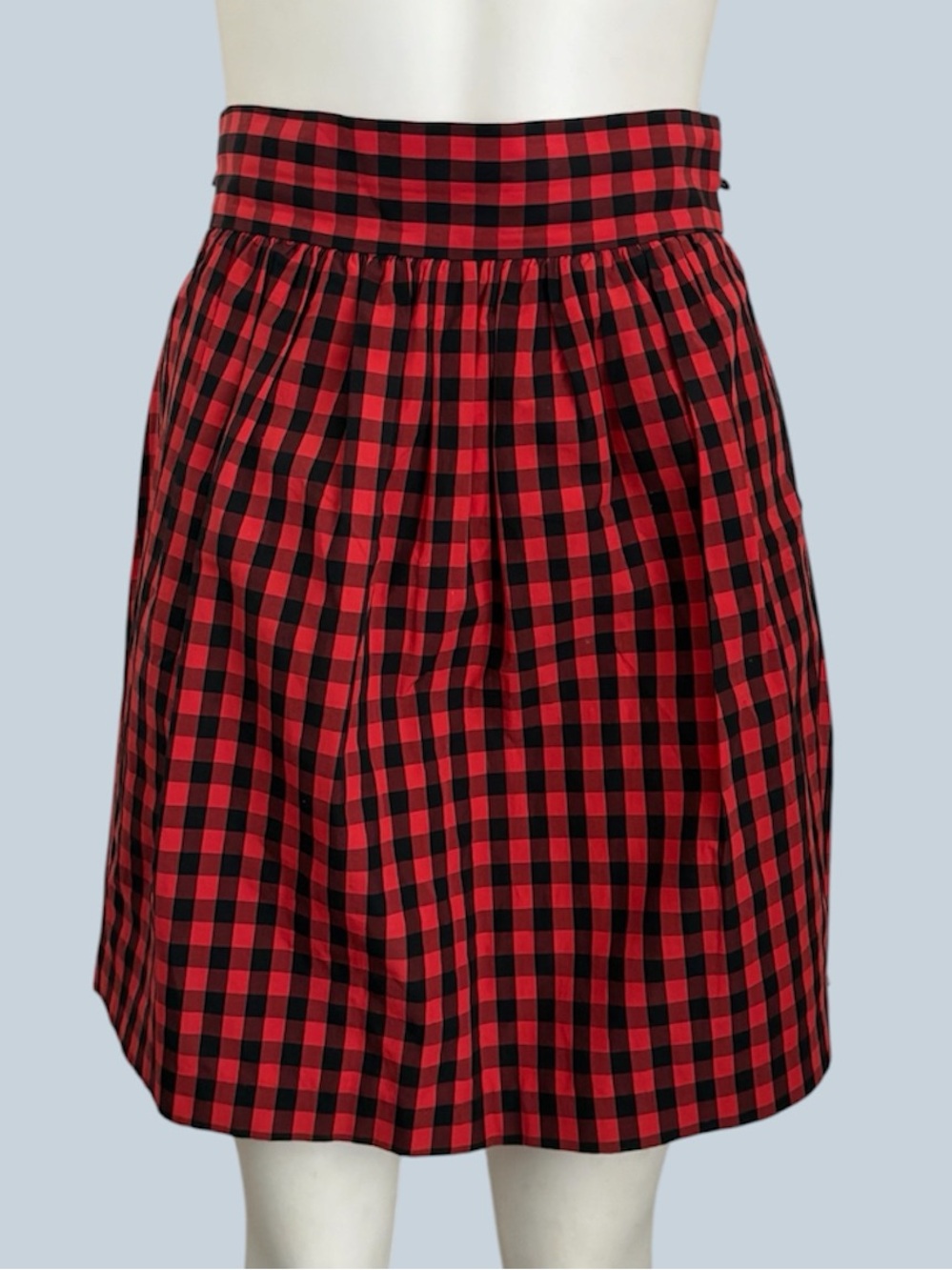 M Missoni Red Black Plaid Poplin Mini Shirt Sz 4 US
